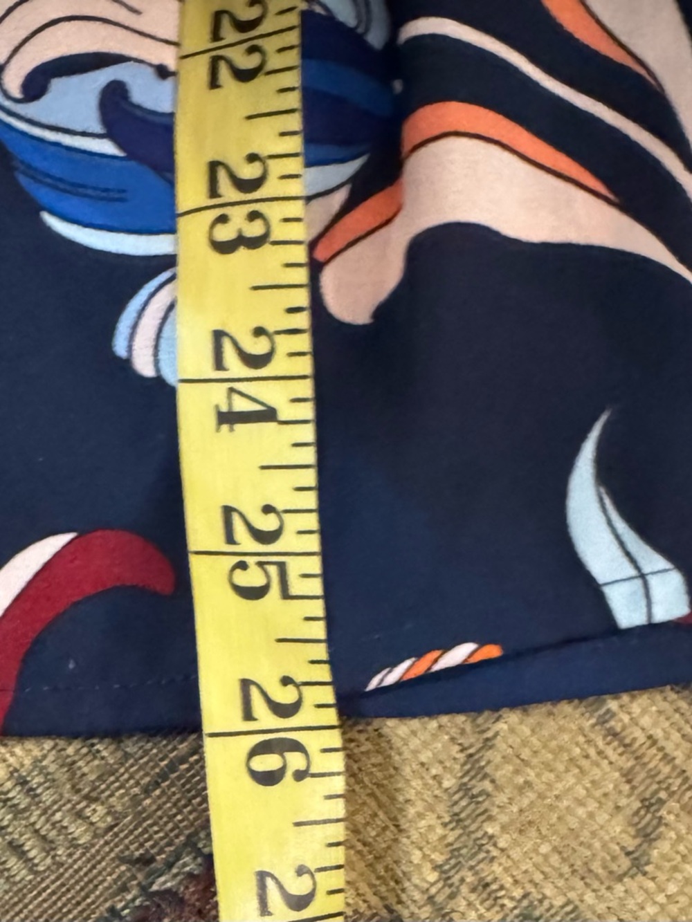 a.n.a Navy Floral Smocked Yoke Blouse size Large - Picture 7 of 7